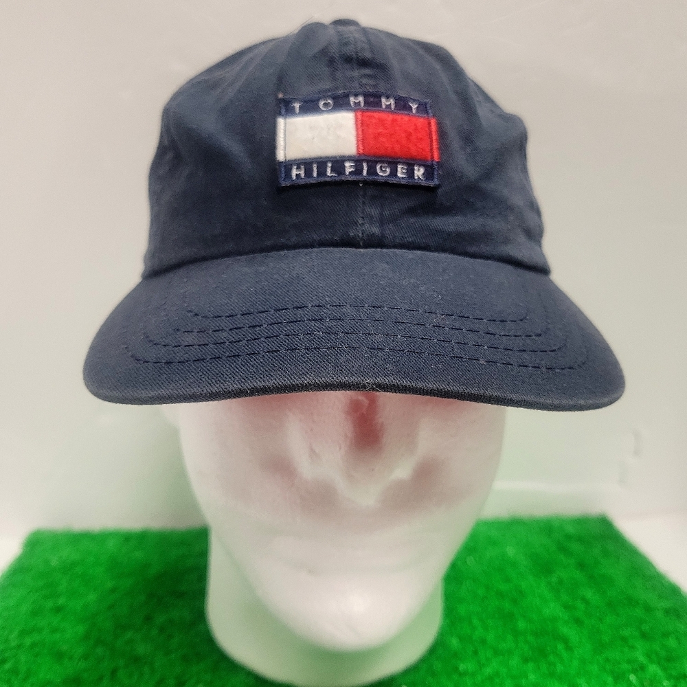 Vtg Tommy Hilfiger Hat Big Flag Spellout Hip Hop Preppy Wu Tang Snapback  90s